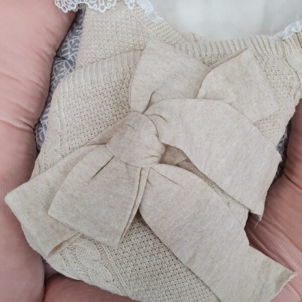 Плед-конверт с поясом для новорожденных Кружево