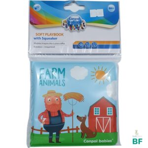 Canpol babies мягкая развивающая книга с пищалкой