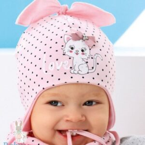 Хлопковая шапочка новорожденной девочке