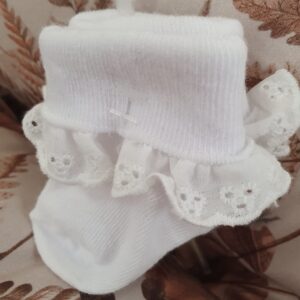 Носочки для новорожденных. Хлопок, 0-1 мес White