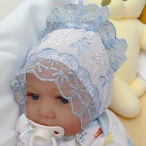 Хлопковая шапочка с кружевом blue