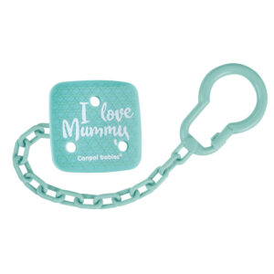 Цепочка Canpol для пустышки  I LOVE MUMMY mint