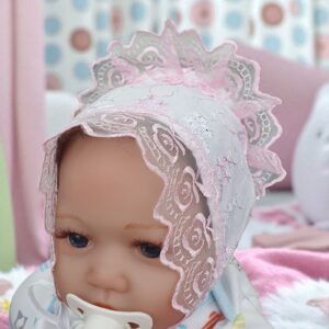Хлопковая шапочка с кружевом pink