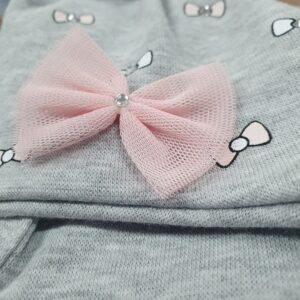 Хлопковая Шапочка бантики, grey