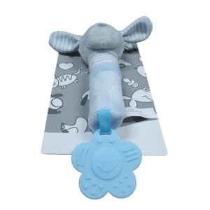 Plīša dog grabulīte/zobu griešanas rotaļlieta blue
