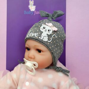 Хлопковая шапочка Kitty Grey