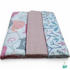 Комплект 3 шт муслиновых пелёнок 60*80 см