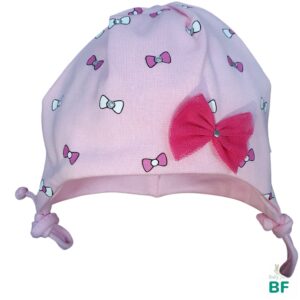 Хлопковая Шапочка бантики, pink