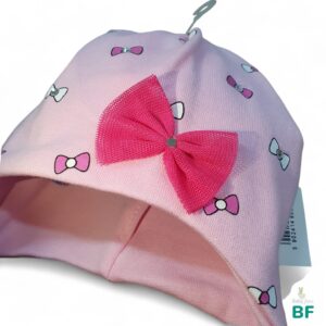 Хлопковая Шапочка бантики, pink