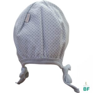 Хлопковая шапочка новорождённому “Bear” blue/grey