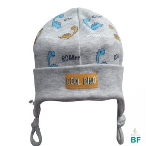 Шапка для мальчика из хлопка “Cool Dino” grey