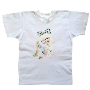 Bērnu t-krekls «Girl and cat»