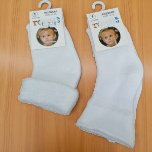 Носочки новорожденным, хлопок, фроте, 0-1 мес, white, «TOMBIS»