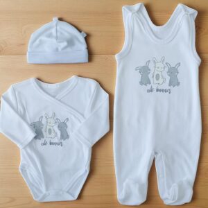 Комплект на выписку «Cute bunnies» White 3in1