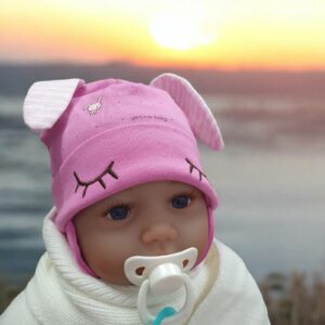 Хлопковая шапочка baby для новорождённой девочки