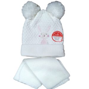 Шапочка с шарфом Kitti white