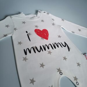 Kokvilnas rāpulī «I love mummy»